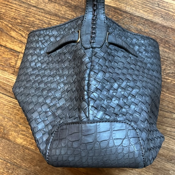 Coldwater Creek shoulder bag textured woven charcoal gray - Picture 10 of 11